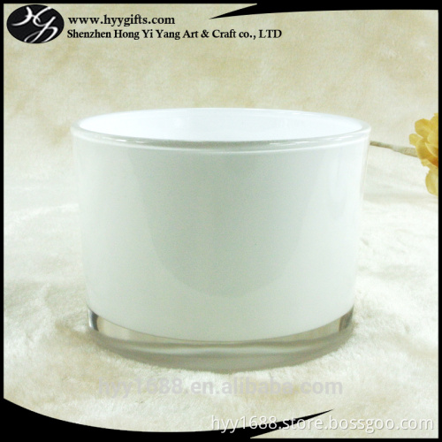 large white recycled glass candle jars for 3 wick candles